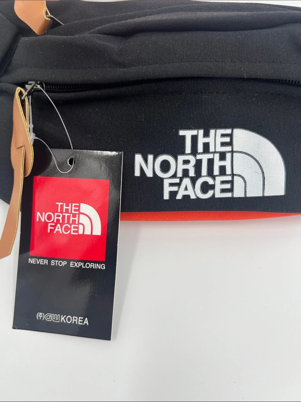 The North Face Black Belt Bag with Red Strap for Men & Women